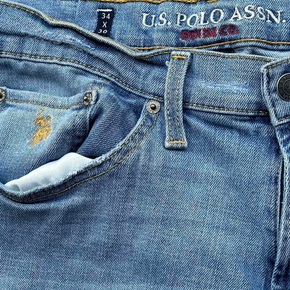 y2k US POLO ASSN. JEANS WITH A NICE FADE SIZE 34 x 30 - Picture 3 of 6